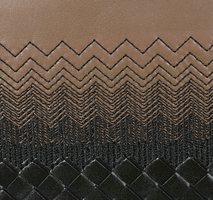 Bottega Veneta intrecciato leather briefcase 1159349-5 black&brown